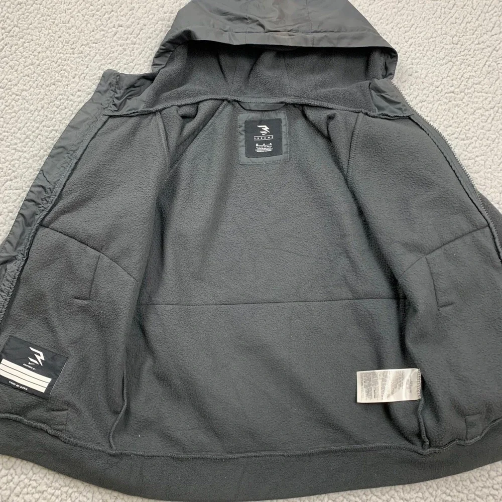 Nike 3 Brand Hoodie Boys Medium Black Full Zip Fleece‎ Russell Wilson DA1602-010